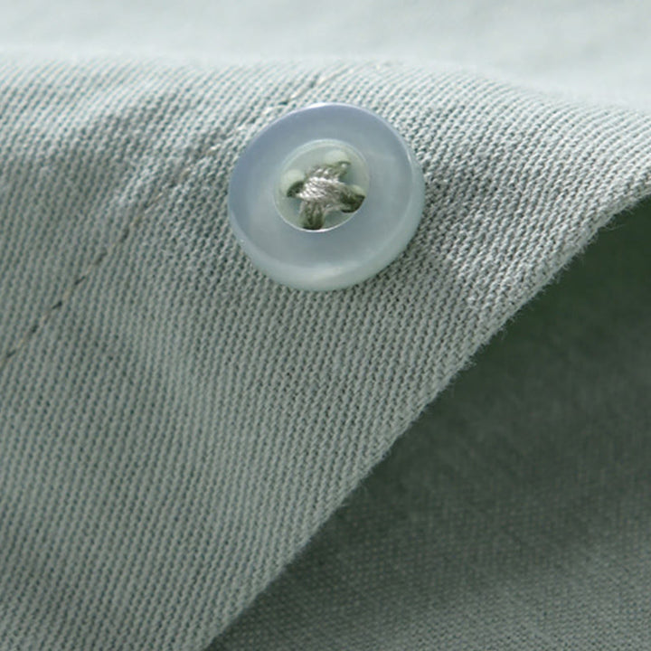 Chemise homme en coton à manches longues, col montant, motif Buddha Stones, boutonnée, avec poche décorative. - image 4