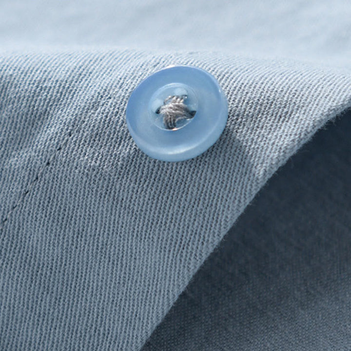 Chemise homme en coton à manches longues, col montant, motif Buddha Stones, boutonnée, avec poche décorative. - image 9