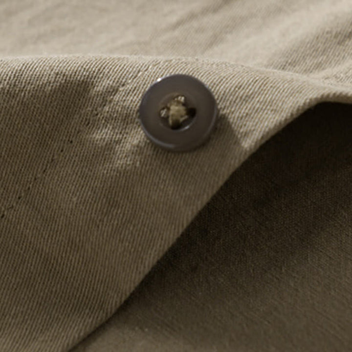 Chemise homme en coton à manches longues, col montant, motif Buddha Stones, boutonnée, avec poche décorative. - image 16