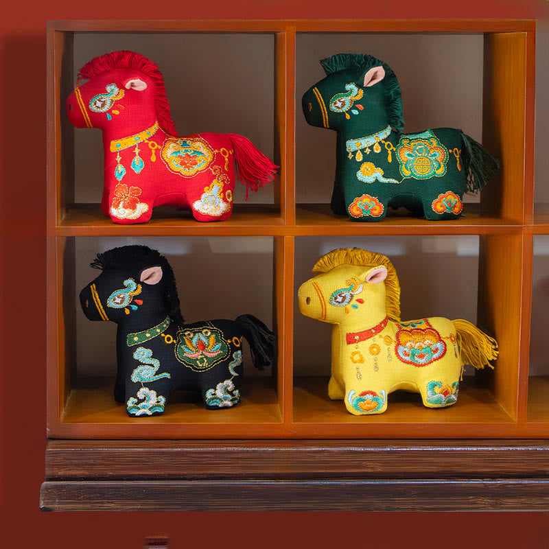 Buddha Stones, broderie rouge sur fil, décoration suspendue, année du Cheval - image 12