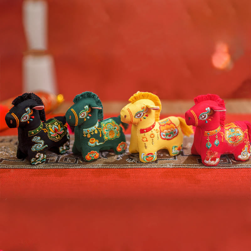 Buddha Stones, broderie rouge sur fil, décoration suspendue, année du Cheval - image 13