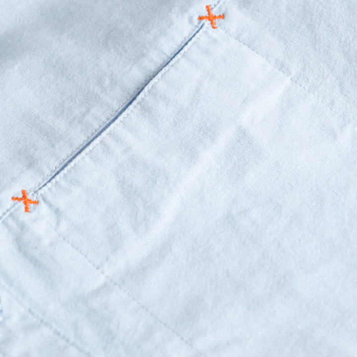 Chemise en coton à manches longues et col montant, ornée de boutons et d'une poche décorative, avec Buddha Stones et boutons décoratifs. - image 2