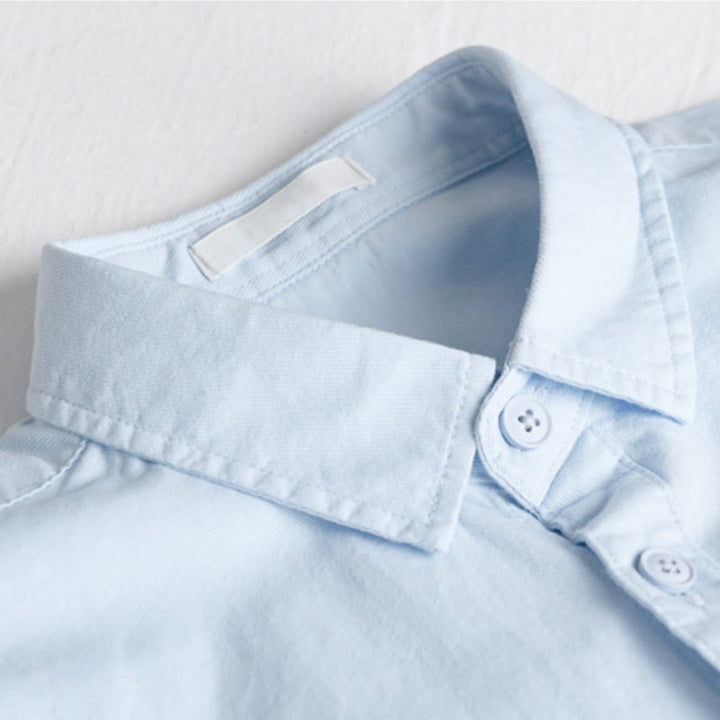 Chemise en coton à manches longues et col montant, ornée de boutons et d'une poche décorative, avec Buddha Stones et boutons décoratifs. - image 1