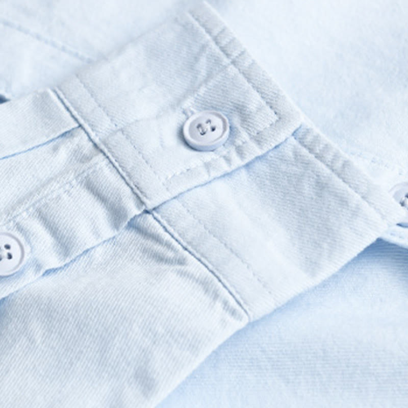 Chemise en coton à manches longues et col montant, ornée de boutons et d'une poche décorative, avec Buddha Stones et boutons décoratifs. - image 3