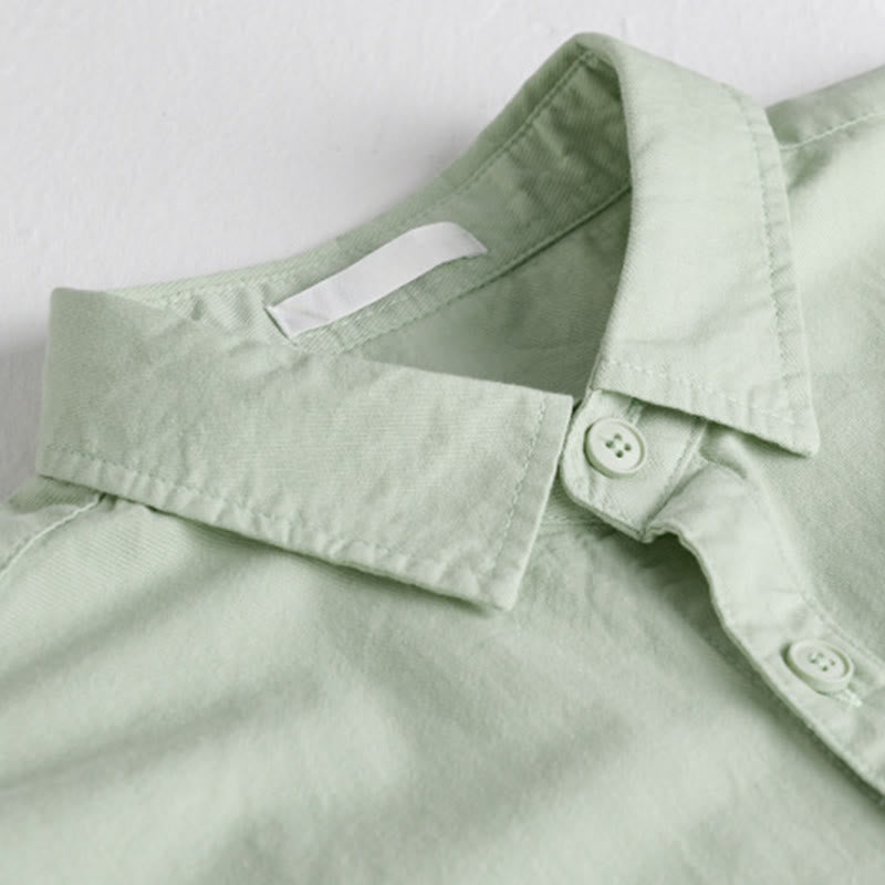 Chemise en coton à manches longues et col montant, ornée de boutons et d'une poche décorative, avec Buddha Stones et boutons décoratifs. - image 5