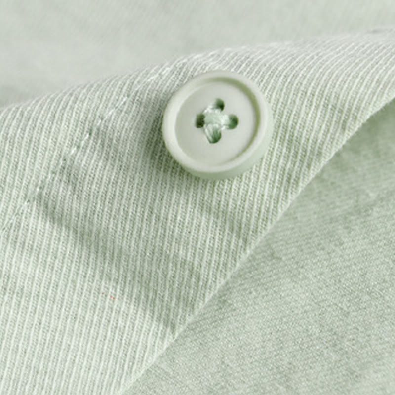 Chemise en coton à manches longues et col montant, ornée de boutons et d'une poche décorative, avec Buddha Stones et boutons décoratifs. - image 9