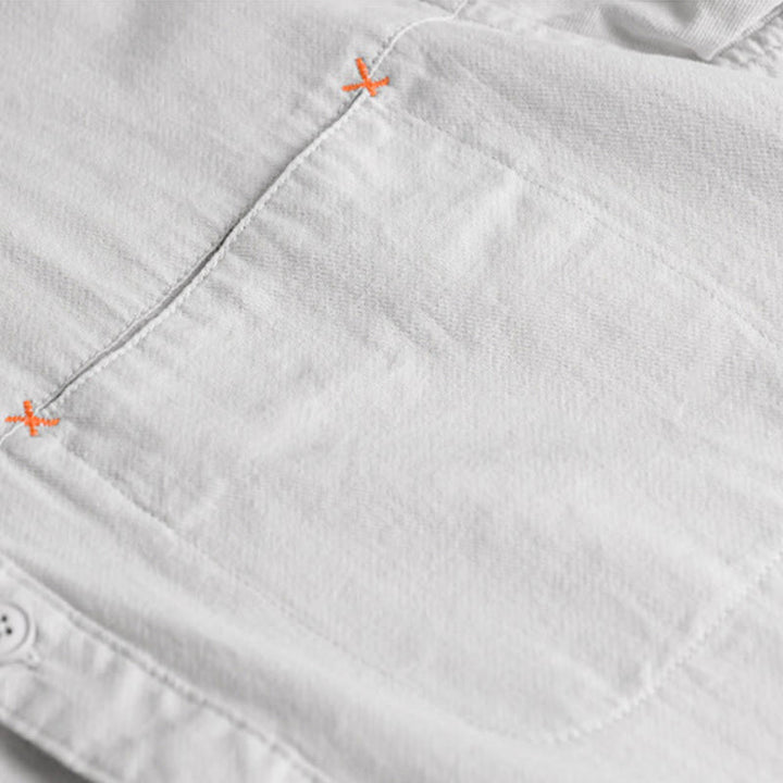 Chemise en coton à manches longues et col montant, ornée de boutons et d'une poche décorative, avec Buddha Stones et boutons décoratifs. - image 13