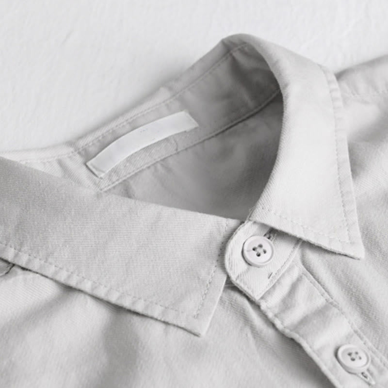 Chemise en coton à manches longues et col montant, ornée de boutons et d'une poche décorative, avec Buddha Stones et boutons décoratifs. - image 12