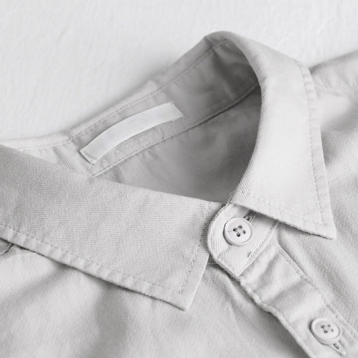 Chemise en coton à manches longues et col montant, ornée de boutons et d'une poche décorative, avec Buddha Stones et boutons décoratifs. - image 12