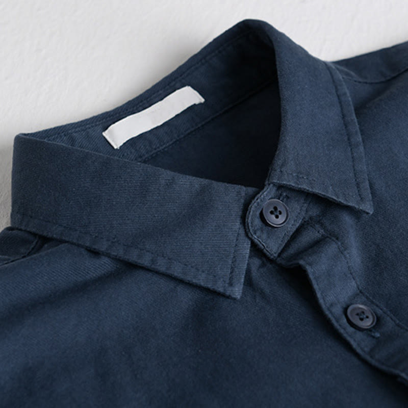 Chemise en coton à manches longues et col montant, ornée de boutons et d'une poche décorative, avec Buddha Stones et boutons décoratifs. - image 15