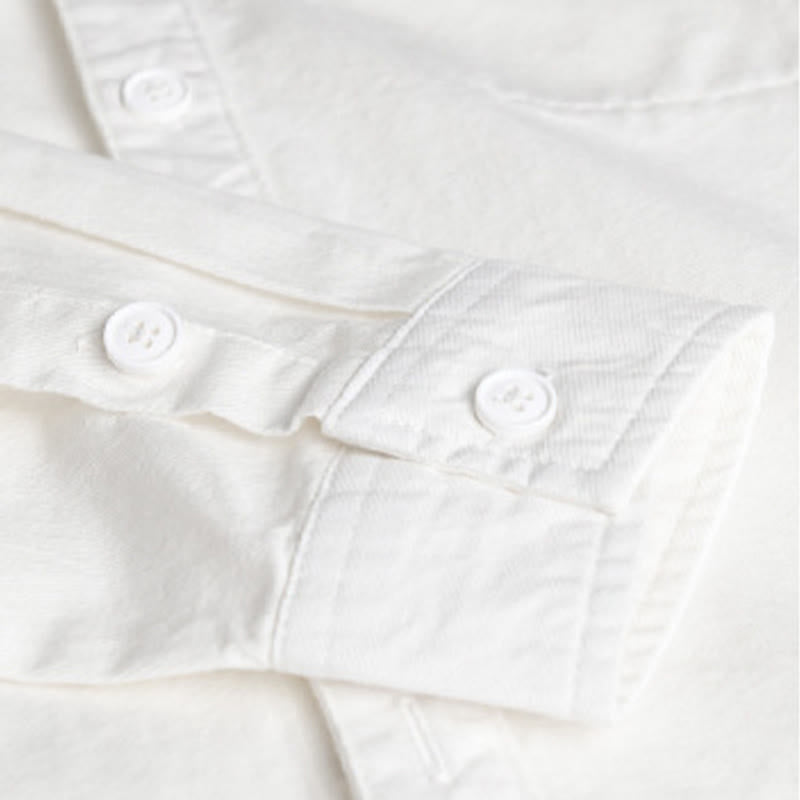 Chemise en coton à manches longues et col montant, ornée de boutons et d'une poche décorative, avec Buddha Stones et boutons décoratifs. - image 21