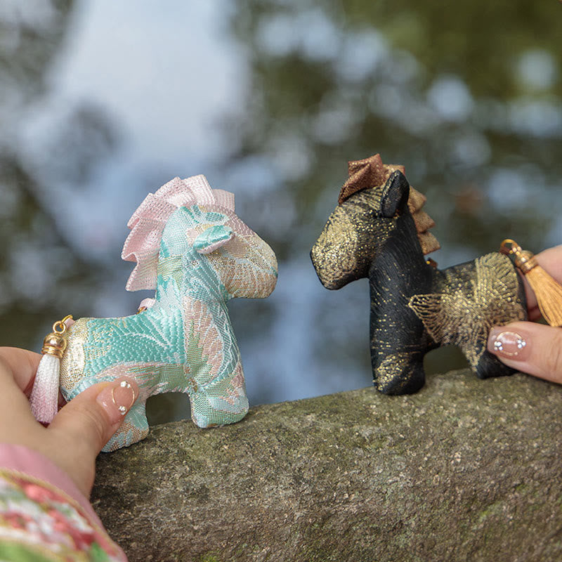 Buddha Stones Année du Cheval Broderie à pompon rouge Décoration suspendue - image 15