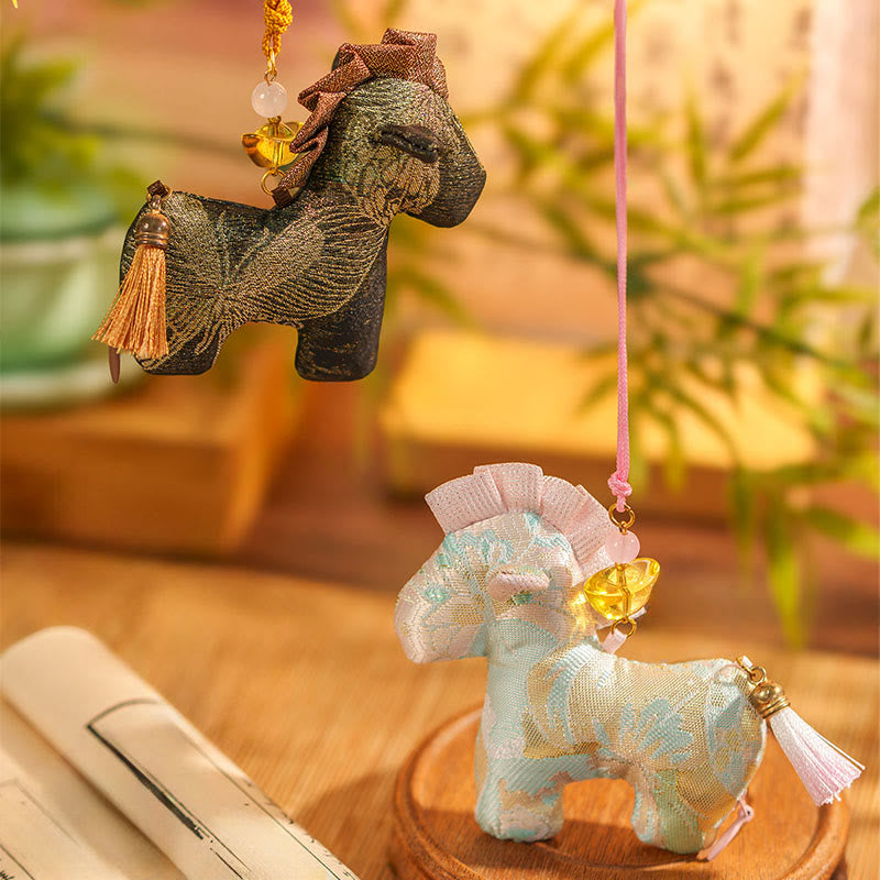 Buddha Stones Année du Cheval Broderie à pompon rouge Décoration suspendue - image 14