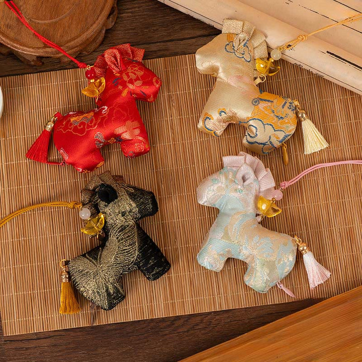 Buddha Stones Année du Cheval Broderie à pompon rouge Décoration suspendue - image 20