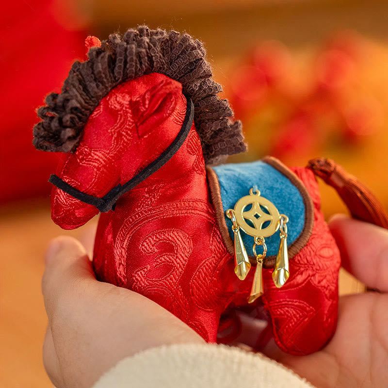 Buddha Stones Année du Cheval Broderie fil rouge Décoration suspendue Liberté - image 4