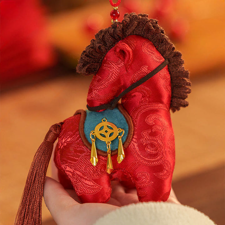 Buddha Stones Année du Cheval Broderie fil rouge Décoration suspendue Liberté - image 10