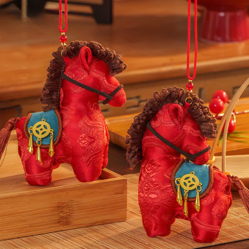 Buddha Stones Année du Cheval Broderie fil rouge Décoration suspendue Liberté - image 13