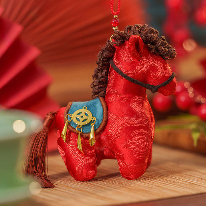 Buddha Stones Année du Cheval Broderie fil rouge Décoration suspendue Liberté - image 1