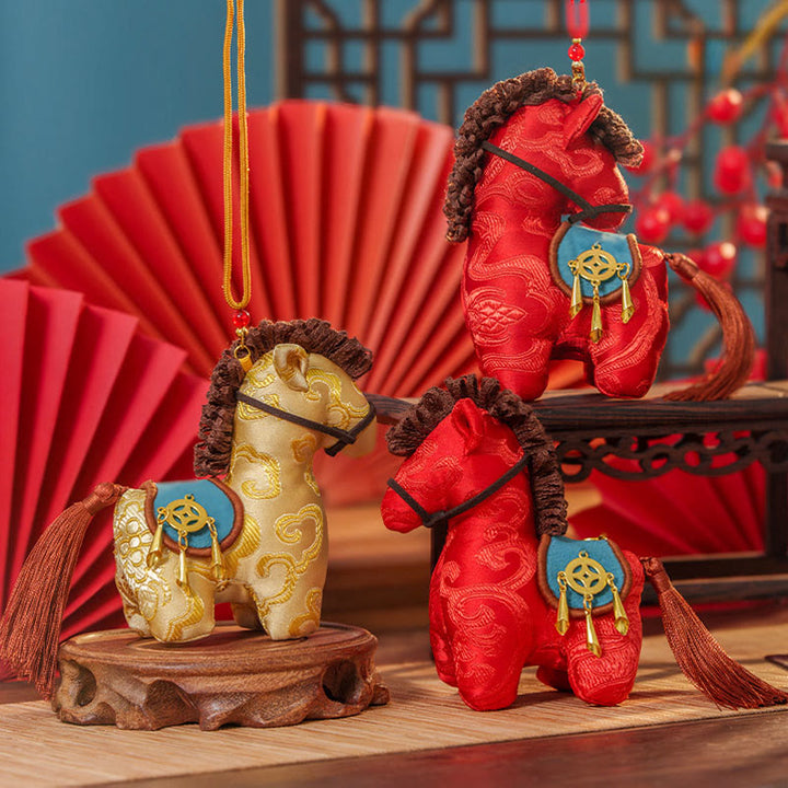 Buddha Stones Année du Cheval Broderie fil rouge Décoration suspendue Liberté - image 14