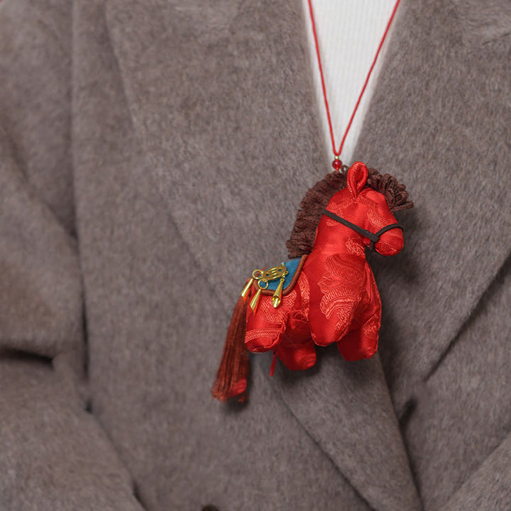 Buddha Stones Année du Cheval Broderie fil rouge Décoration suspendue Liberté - image 3
