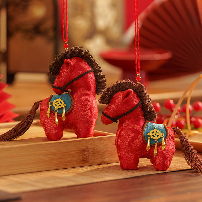 Buddha Stones Année du Cheval Broderie fil rouge Décoration suspendue Liberté - image 12