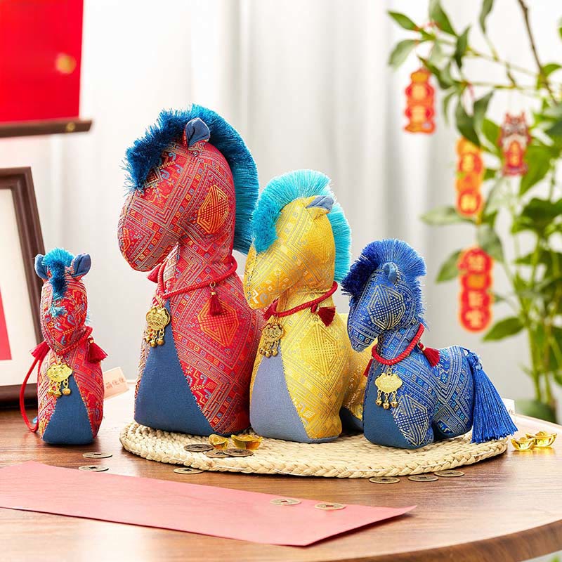 Buddha Stones Année du Cheval Broderie fil rouge Lingot Pompon Décoration - image 17