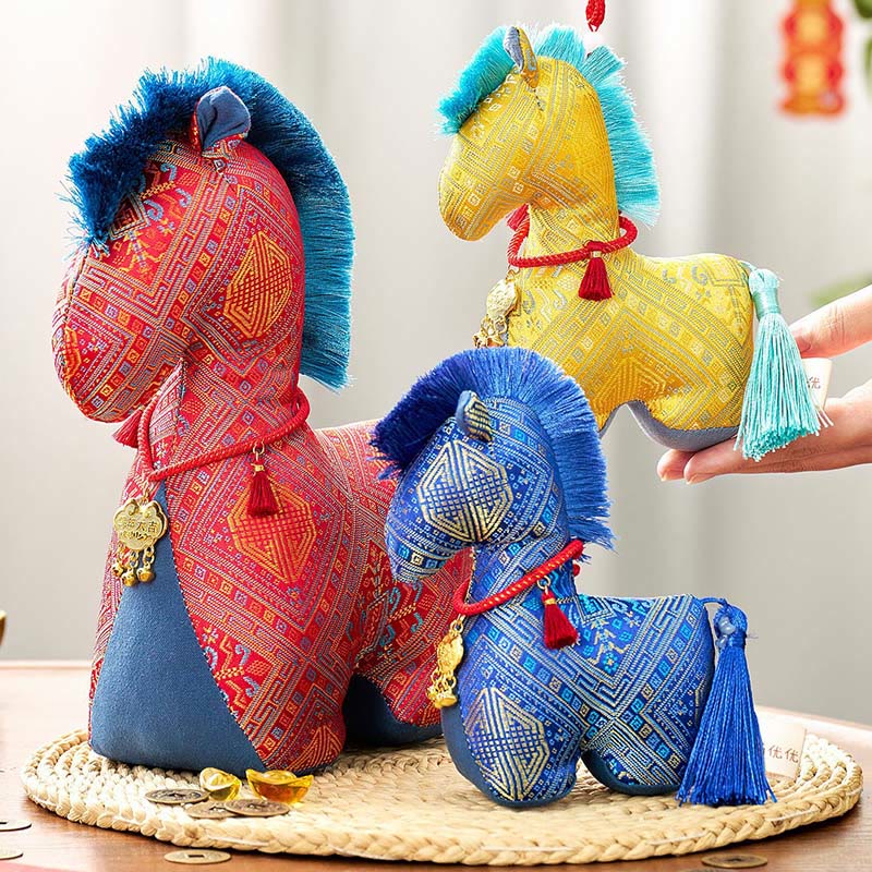 Buddha Stones Année du Cheval Broderie fil rouge Lingot Pompon Décoration - image 19