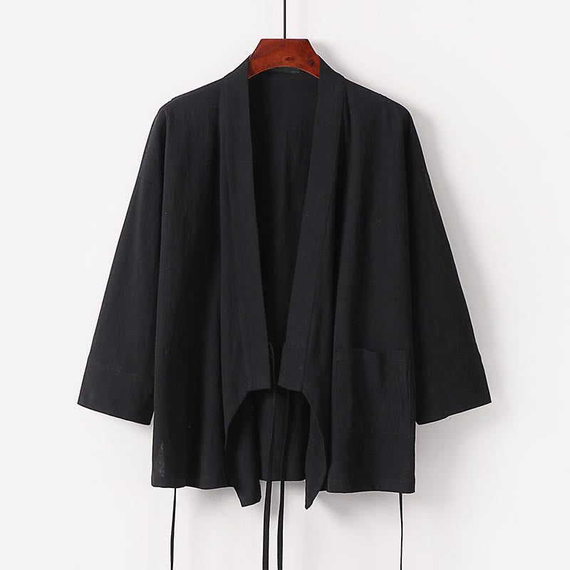 Ensemble kimono d'automne en coton à lacets, pantalon large longueur cheville avec poches, 2 pièces , Buddha Stones - image 5