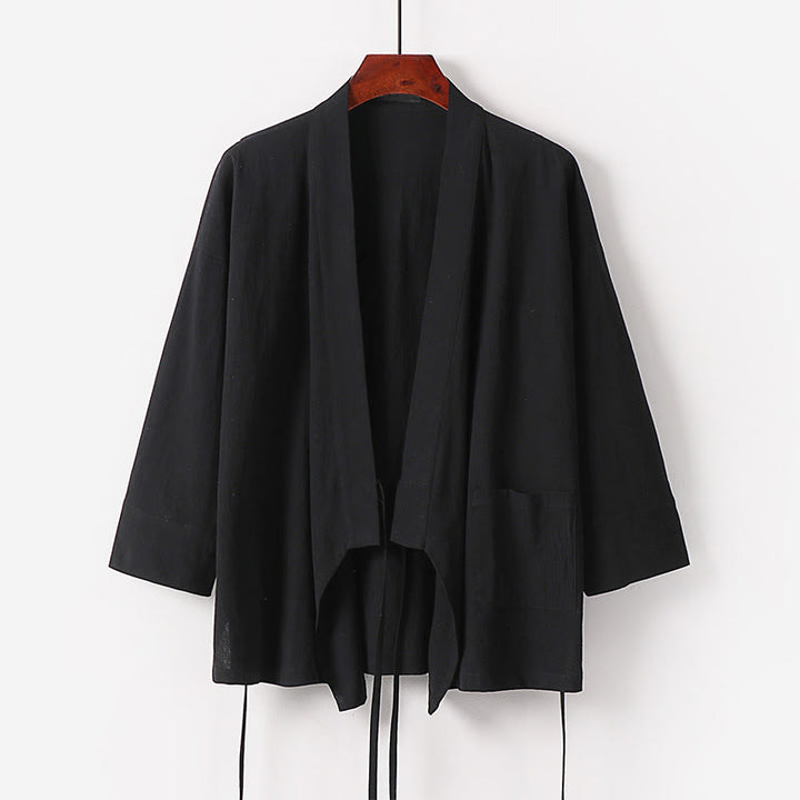 Ensemble kimono d'automne en coton à lacets, pantalon large longueur cheville avec poches, 2 pièces , Buddha Stones - image 5