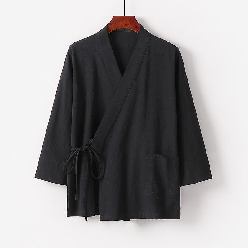 Ensemble kimono d'automne en coton à lacets, pantalon large longueur cheville avec poches, 2 pièces , Buddha Stones - image 6