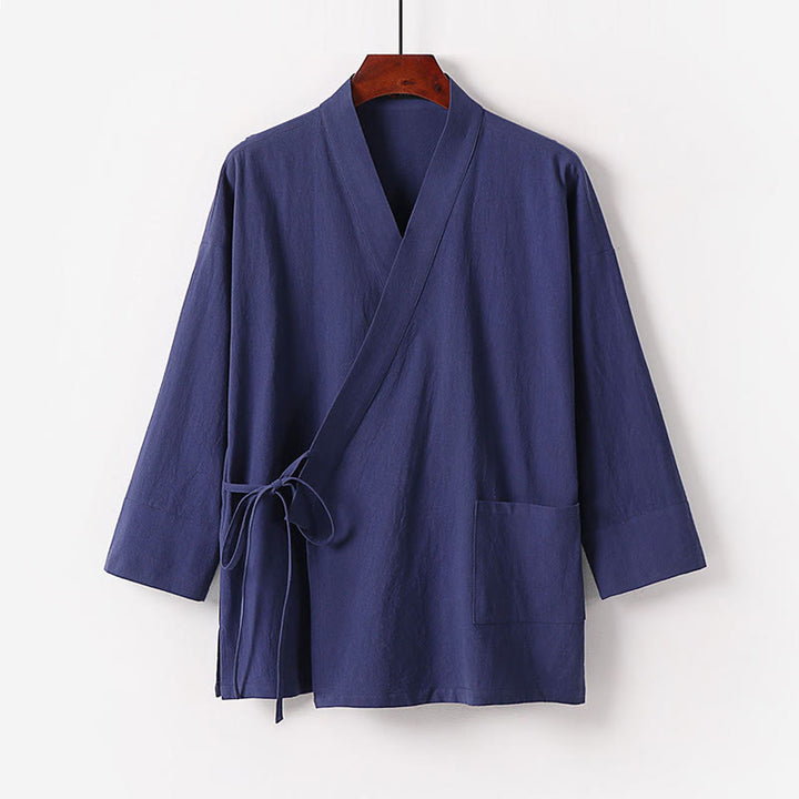 Ensemble kimono d'automne en coton à lacets, pantalon large longueur cheville avec poches, 2 pièces , Buddha Stones - image 10