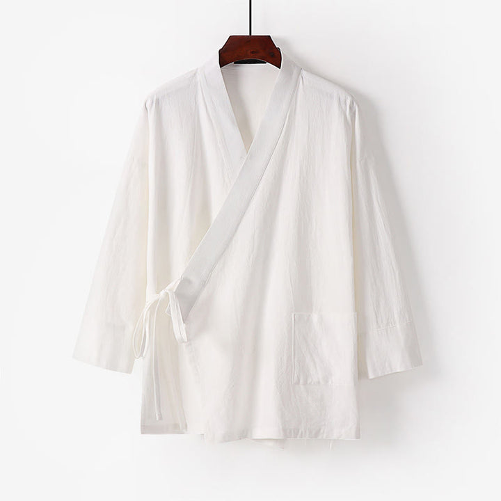 Ensemble kimono d'automne en coton à lacets, pantalon large longueur cheville avec poches, 2 pièces , Buddha Stones - image 20