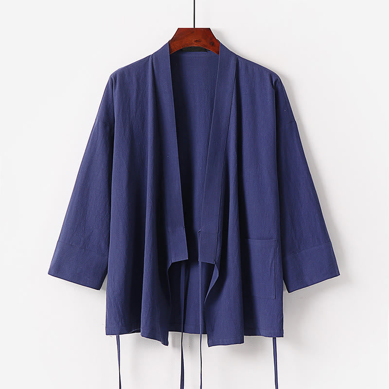 Ensemble kimono d'automne en coton à lacets, pantalon large longueur cheville avec poches, 2 pièces , Buddha Stones - image 9