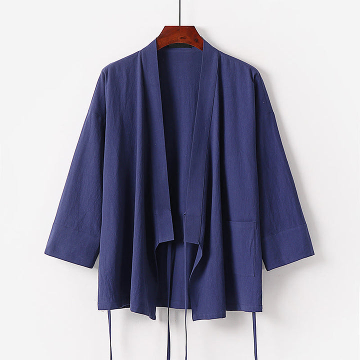 Ensemble kimono d'automne en coton à lacets, pantalon large longueur cheville avec poches, 2 pièces , Buddha Stones - image 9