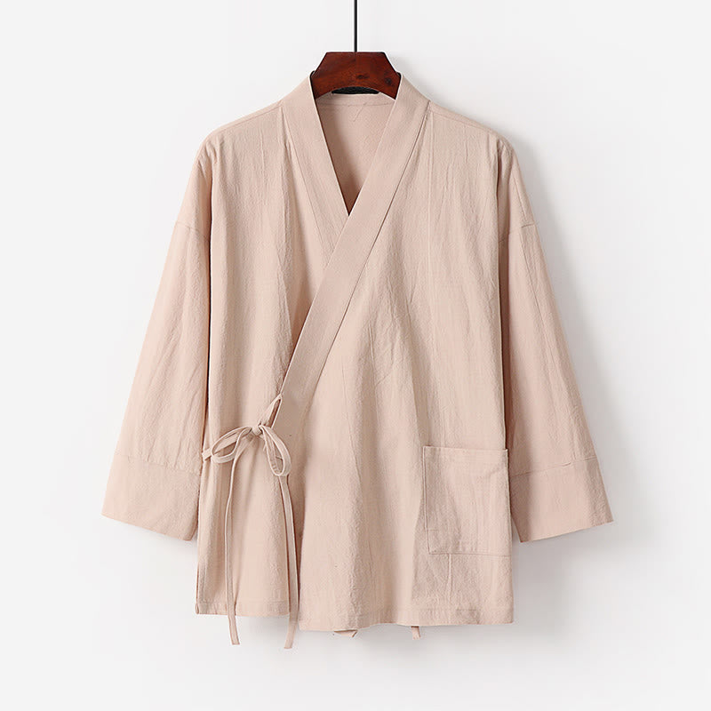 Ensemble kimono d'automne en coton à lacets, pantalon large longueur cheville avec poches, 2 pièces , Buddha Stones - image 14