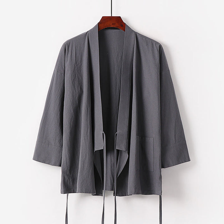 Ensemble kimono d'automne en coton à lacets, pantalon large longueur cheville avec poches, 2 pièces , Buddha Stones - image 1