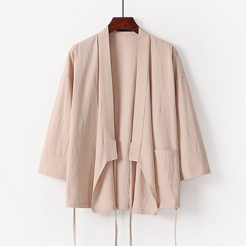 Ensemble kimono d'automne en coton à lacets, pantalon large longueur cheville avec poches, 2 pièces , Buddha Stones - image 13