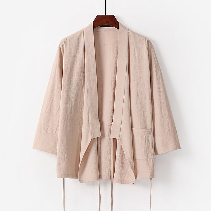 Ensemble kimono d'automne en coton à lacets, pantalon large longueur cheville avec poches, 2 pièces , Buddha Stones - image 13