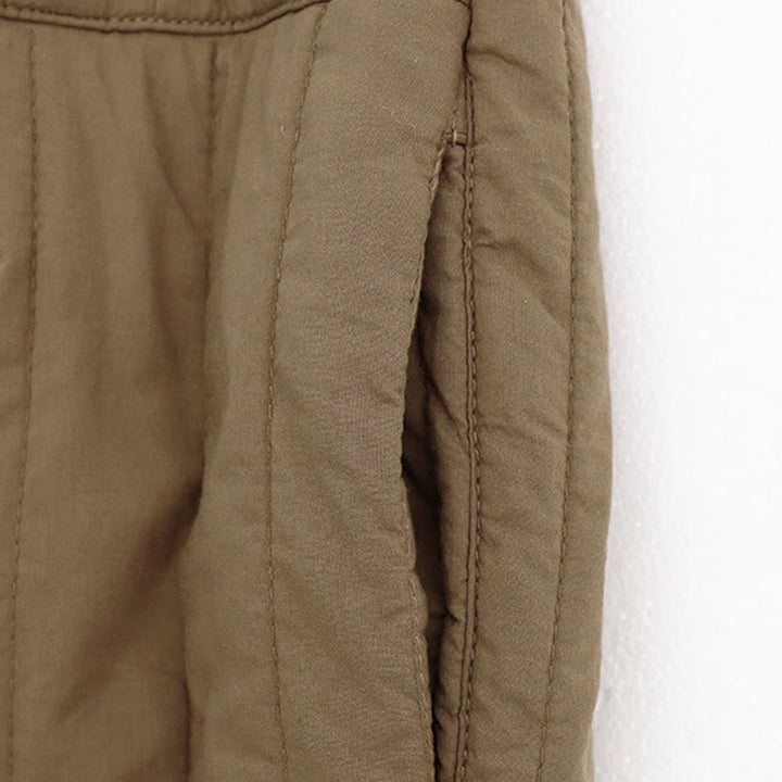 Pantalon harem d'hiver uni en coton pour femme, avec poches, motif Buddha Stones et blocs de couleurs. - image 3