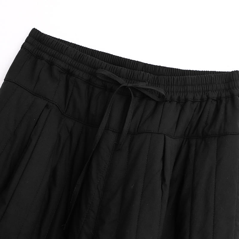 Pantalon harem d'hiver uni en coton pour femme, avec poches, motif Buddha Stones et blocs de couleurs. - image 10