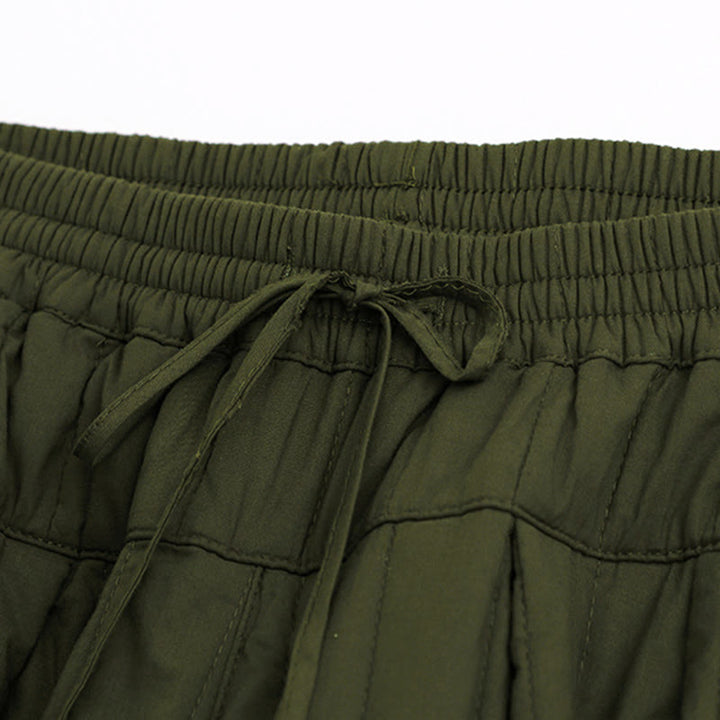 Pantalon harem d'hiver uni en coton pour femme, avec poches, motif Buddha Stones et blocs de couleurs. - image 21