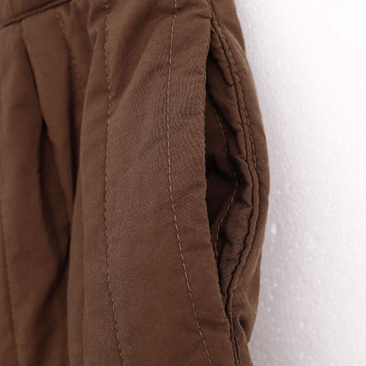 Pantalon harem d'hiver uni en coton pour femme, avec poches, motif Buddha Stones et blocs de couleurs. - image 17