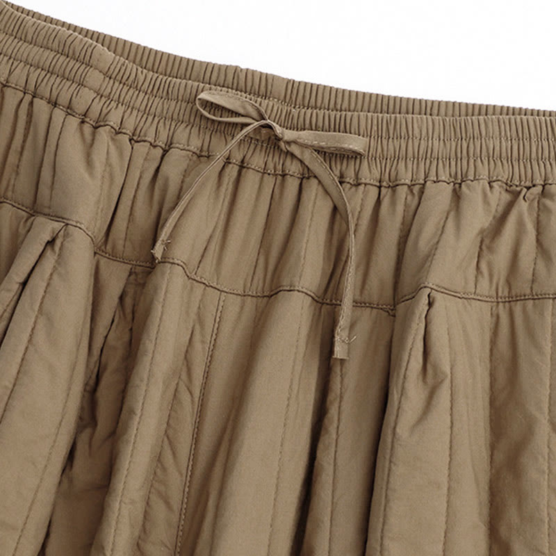 Pantalon harem d'hiver uni en coton pour femme, avec poches, motif Buddha Stones et blocs de couleurs. - image 2