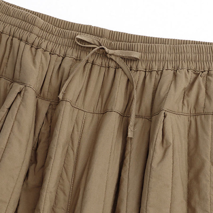 Pantalon harem d'hiver uni en coton pour femme, avec poches, motif Buddha Stones et blocs de couleurs. - image 2