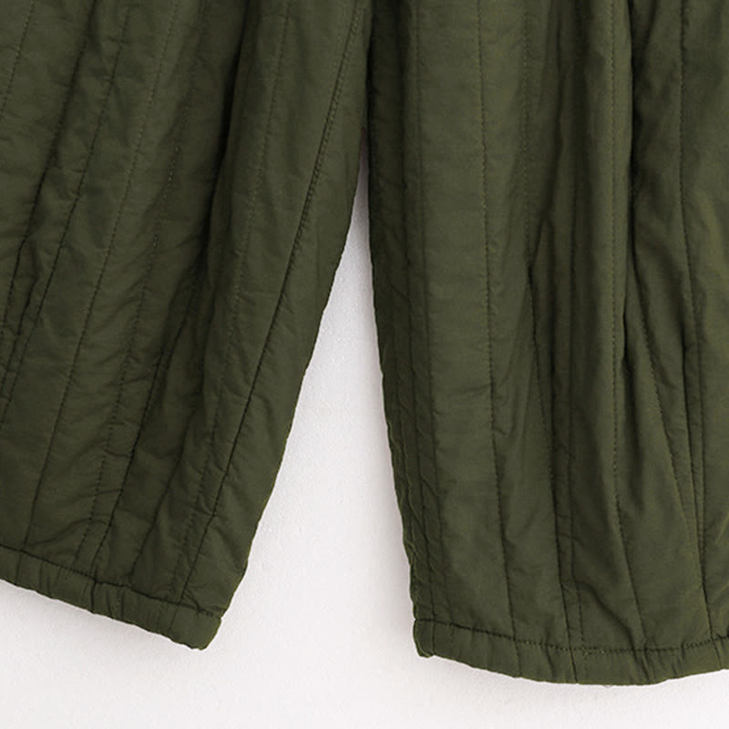 Pantalon harem d'hiver uni en coton pour femme, avec poches, motif Buddha Stones et blocs de couleurs. - image 24