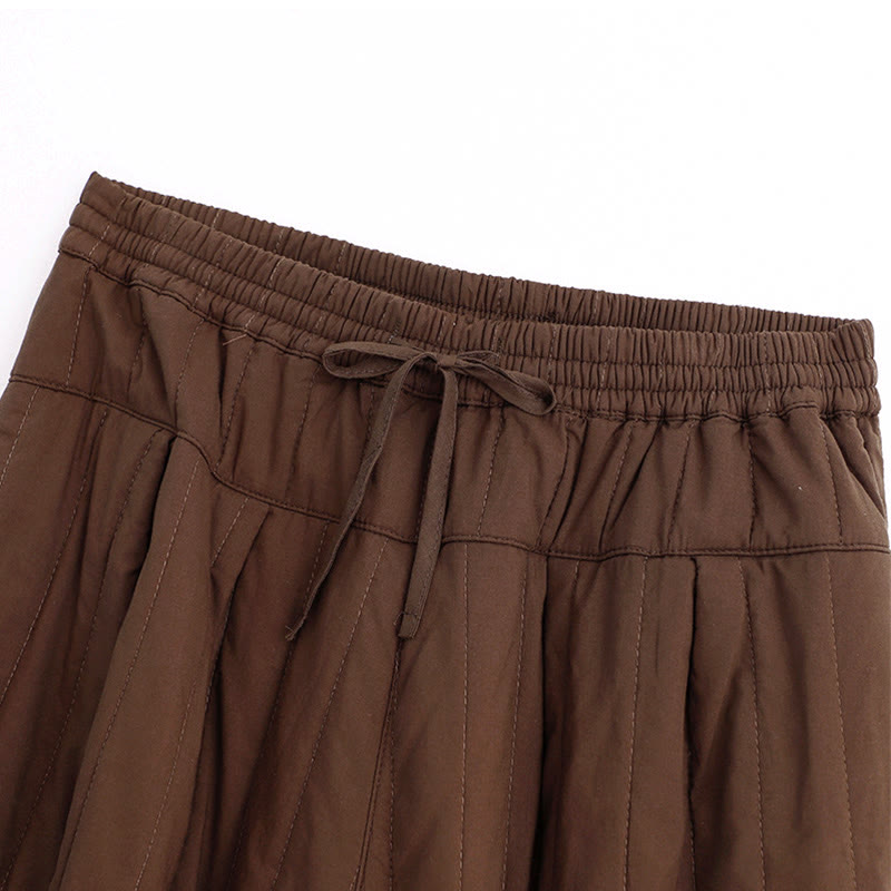 Pantalon harem d'hiver uni en coton pour femme, avec poches, motif Buddha Stones et blocs de couleurs. - image 16