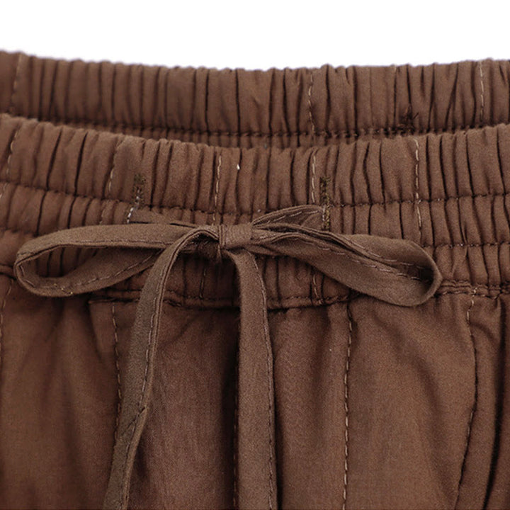 Pantalon harem d'hiver uni en coton pour femme, avec poches, motif Buddha Stones et blocs de couleurs. - image 15