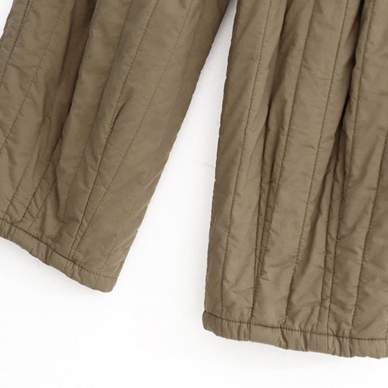 Pantalon harem d'hiver uni en coton pour femme, avec poches, motif Buddha Stones et blocs de couleurs. - image 4