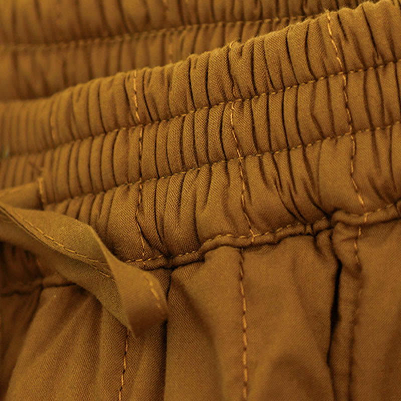 Pantalon harem d'hiver uni en coton pour femme, avec poches, motif Buddha Stones et blocs de couleurs. - image 30