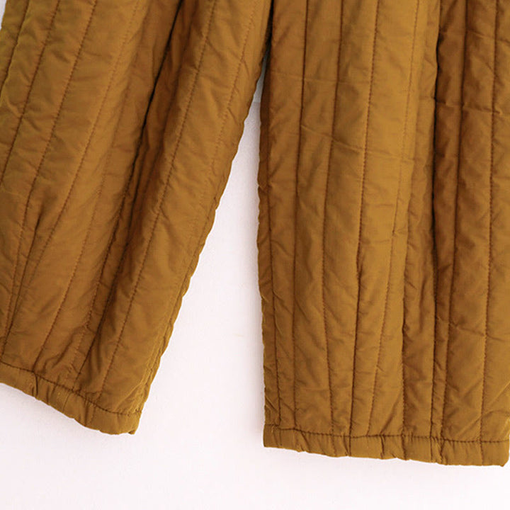 Pantalon harem d'hiver uni en coton pour femme, avec poches, motif Buddha Stones et blocs de couleurs. - image 34